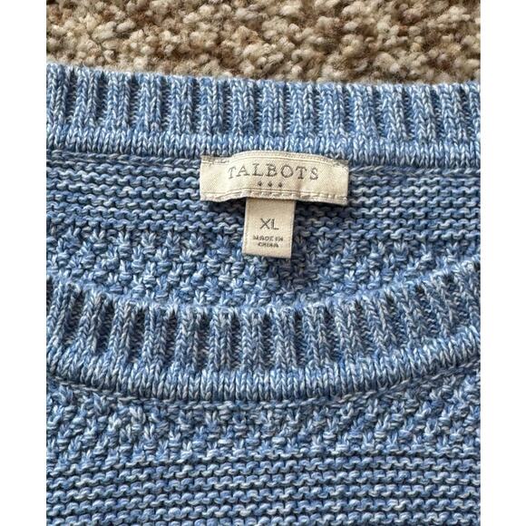 TALBOTS Light Blue, 100% Cotton sweater, size XL, Lightweight - Picture 3 of 8